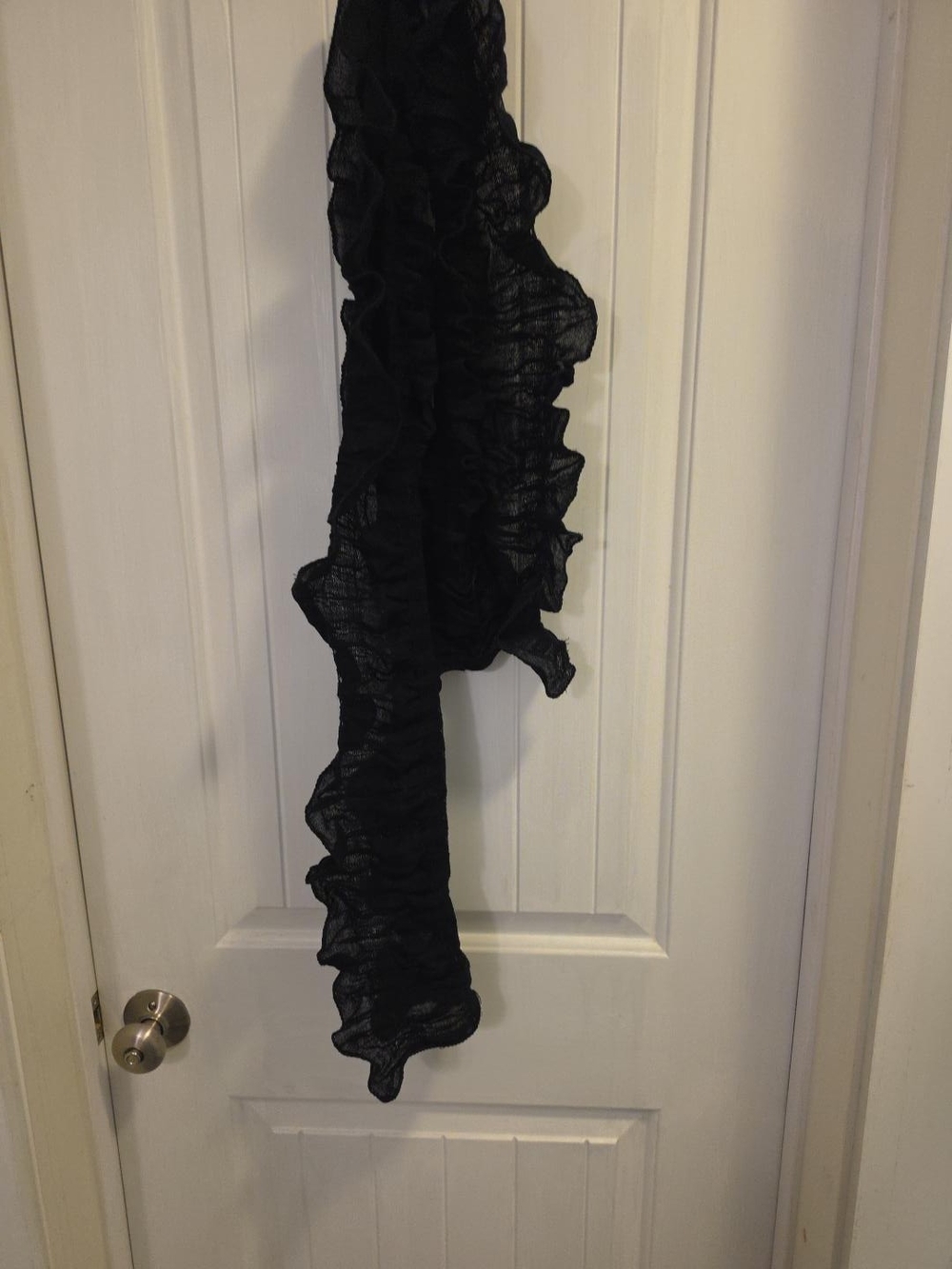 Source Unknown Black Ruffled Lightweight Scarf